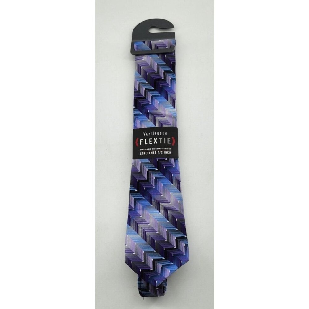 NEW Van Heusen Flex Expandable Neckband Comfort Purple Neck Tie‎ $50 MSRP